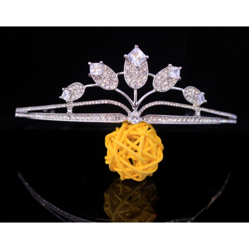 Vương Miện Đính Đá Zircon Sang Trọng Phong Cách Hàn Quốc