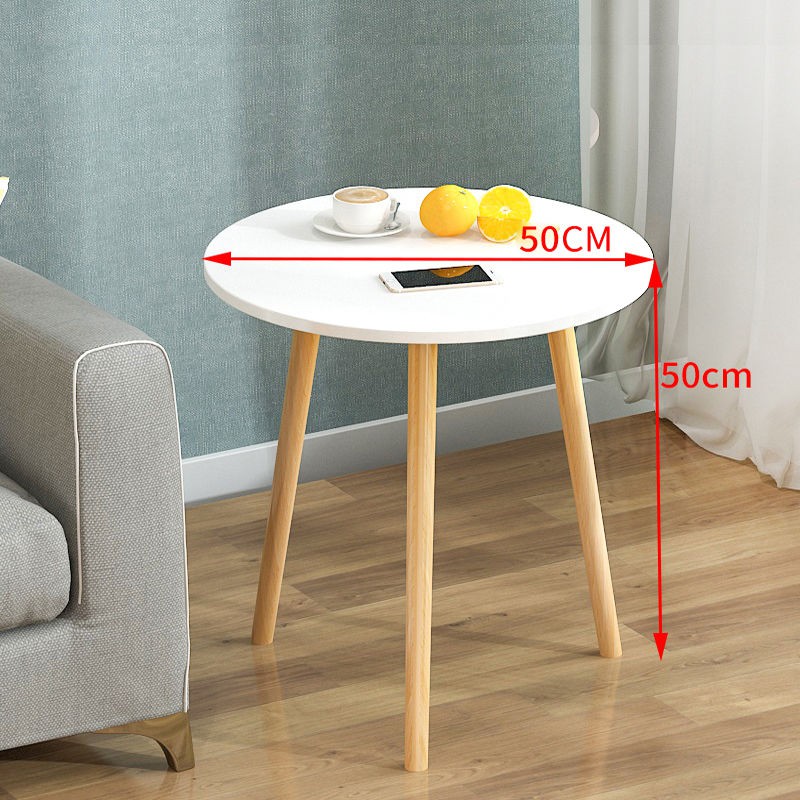 Bàn cà phê đơn giản hiện đại Bắc Âu mini phòng khách sofa bên cạnh giường góc tròn nhỏ