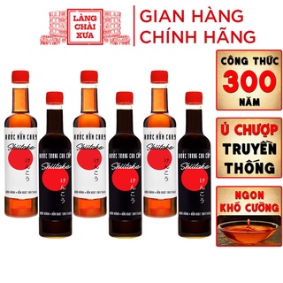 Mua 3 chai nước tương shiitake tặng 3 chai nước mắm chay shiitake chai nhựa cao cấp 525ml - làng chài xưa