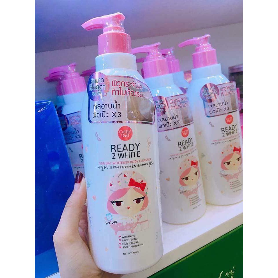 Sữa Tắm Trắng Da Cathy Doll Ready 2 White One Day Whitener Body Cleanser 450ml