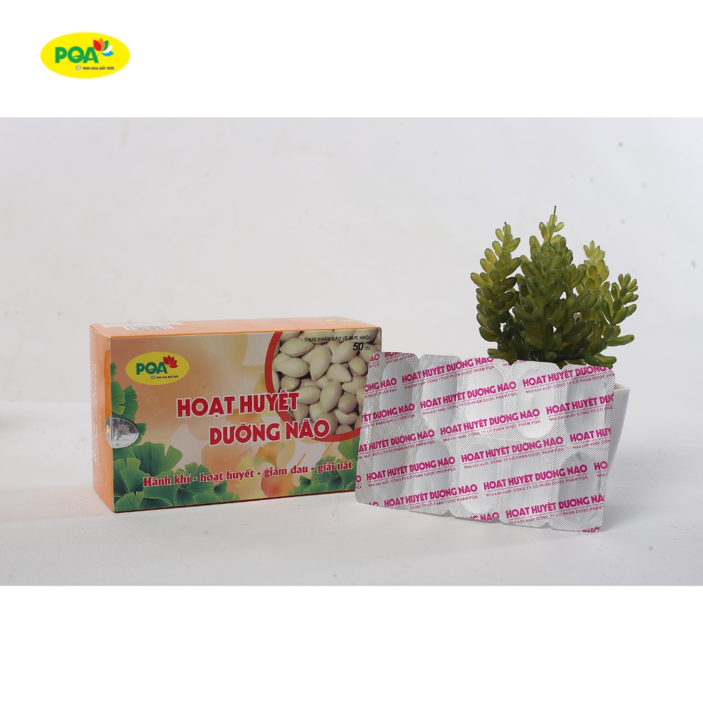 Hoạt Huyết Dưỡng Não PQA Thành Phần Từ Thiên Nhiên Giúp Tăng Cường Sự Hoạt Động Của Trí Não Hộp 50 Viên