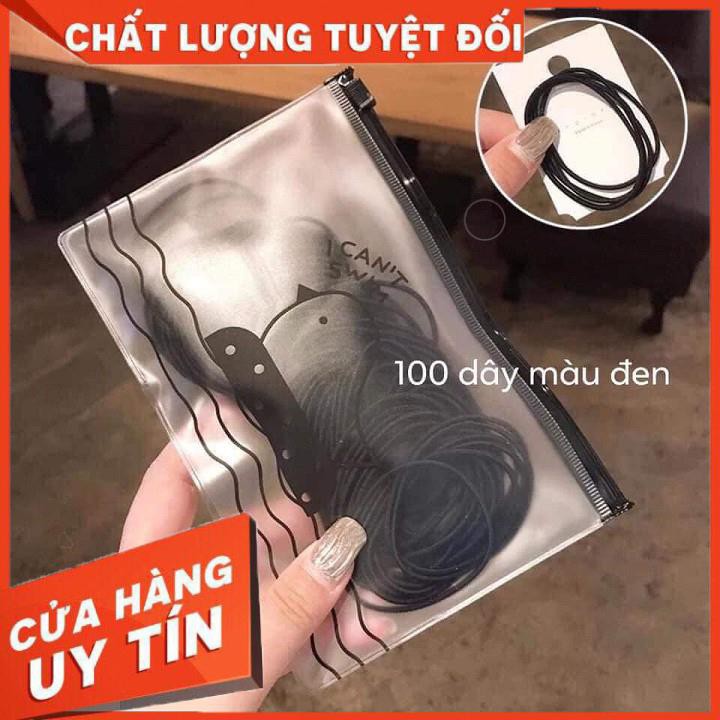 [Xả kho + free ship] Buộc tóc 100 cái có túi zip đựng tiện lơi