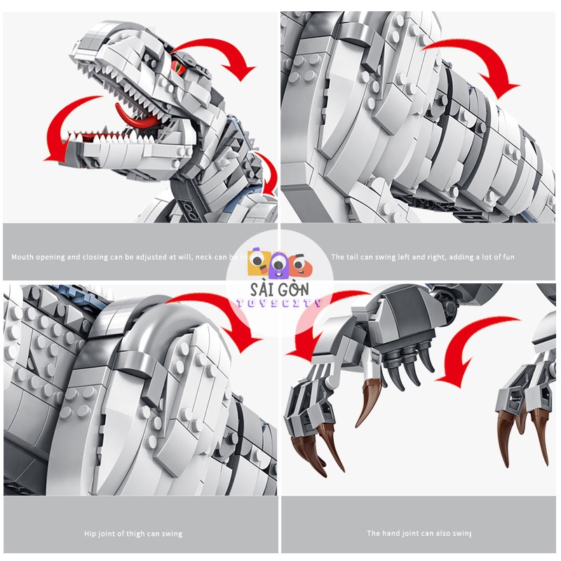 Đồ Chơi Lắp Ráp Kiểu LEGO Mô Hình Trưng Bày Khủng Long Bạo Chúa Forest Tyrannosaurus Rex Panlos Với 1813 PCS