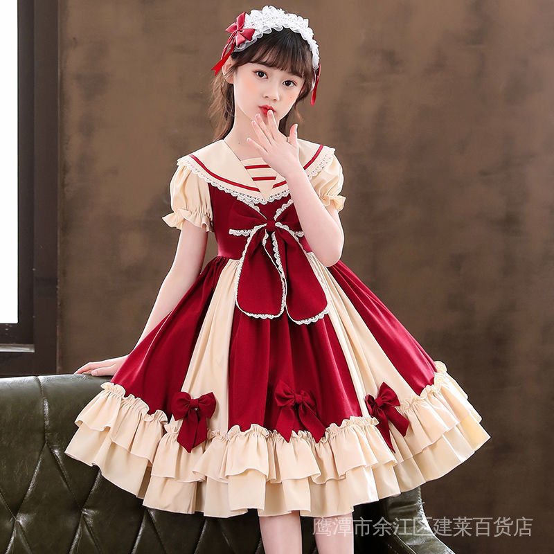 Đầm Công Chúa Lolita Tay Ngắn Phong Cách Thời Trang Mùa Hè 2022 Mới Cho Bé Gái