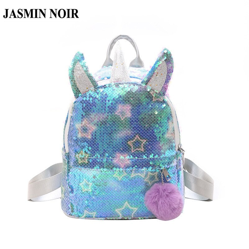 Ba lô JASMIN NOIR bằng da PU đính kim tuyến hình vuông cỡ nhỏ cho nữ