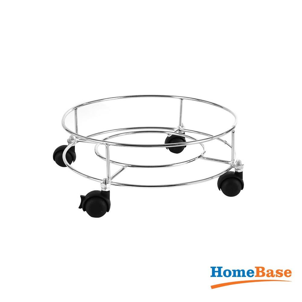 HomeBase HATASHI kệ giá đỡ bình gas bằng chrome có bánh xe Thái Lan W34xD34xH14 Cm