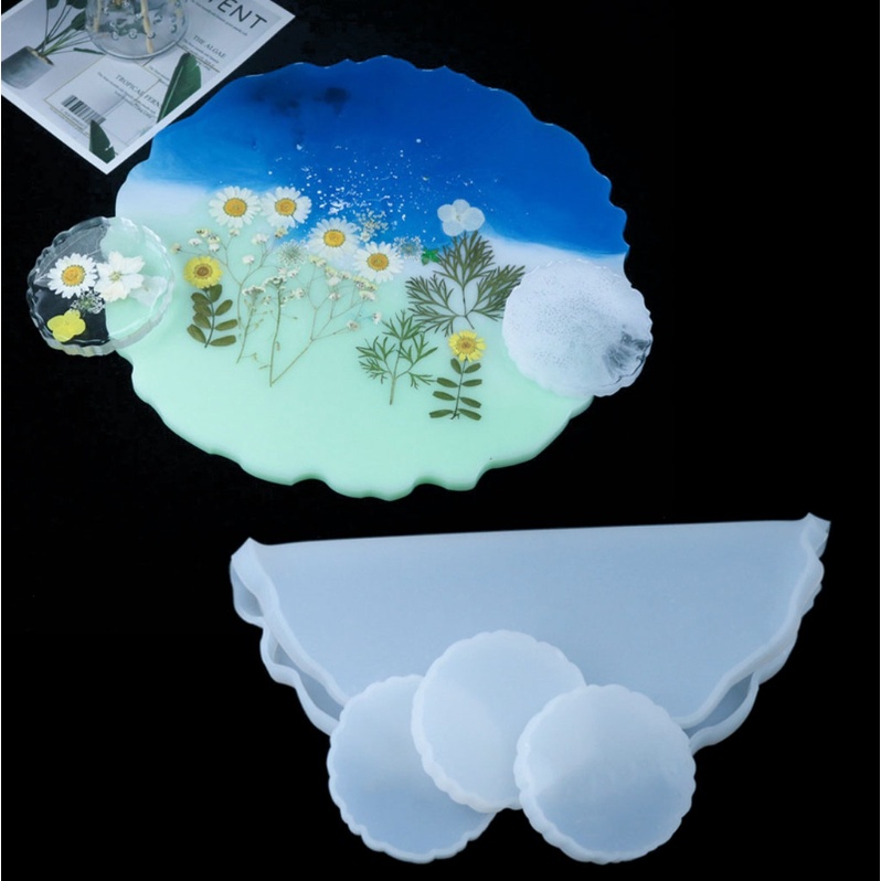 Sa Khuôn Silicone Làm Đế Lót Ly Hình Tròn DIY
