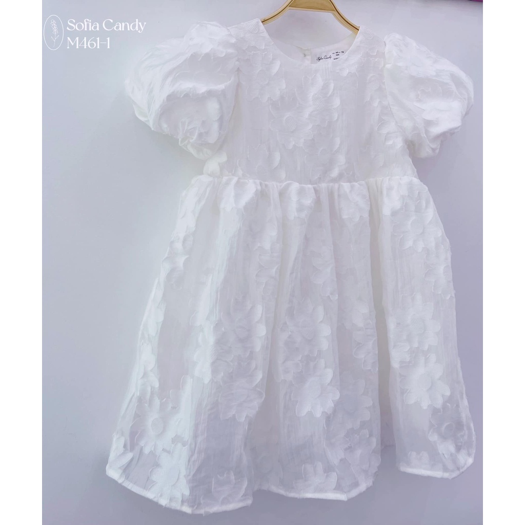 Đầm trắng hoa nổi 3D SOFIa CanDy cực bồng bềnh xinh xắn