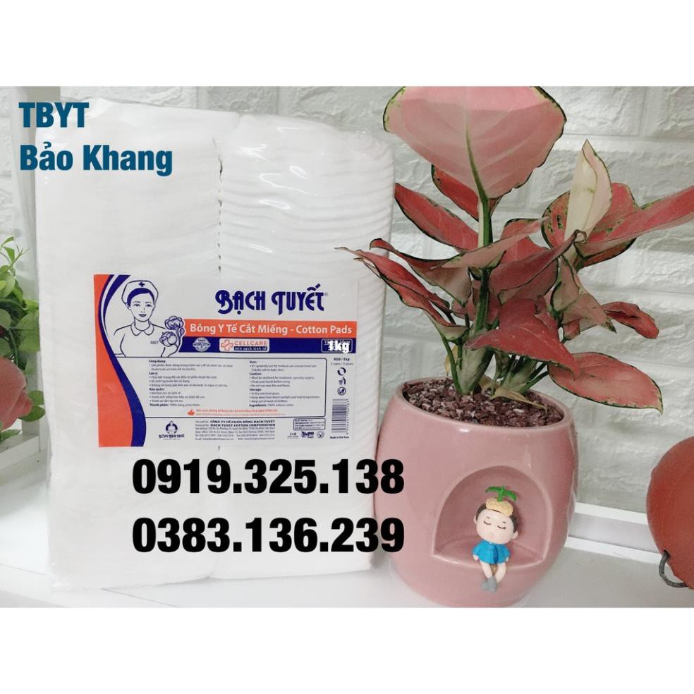 Bông Gòn Cắt Miếng Sẵn Bạch Tuyết (10×10cm) Gói 1KG