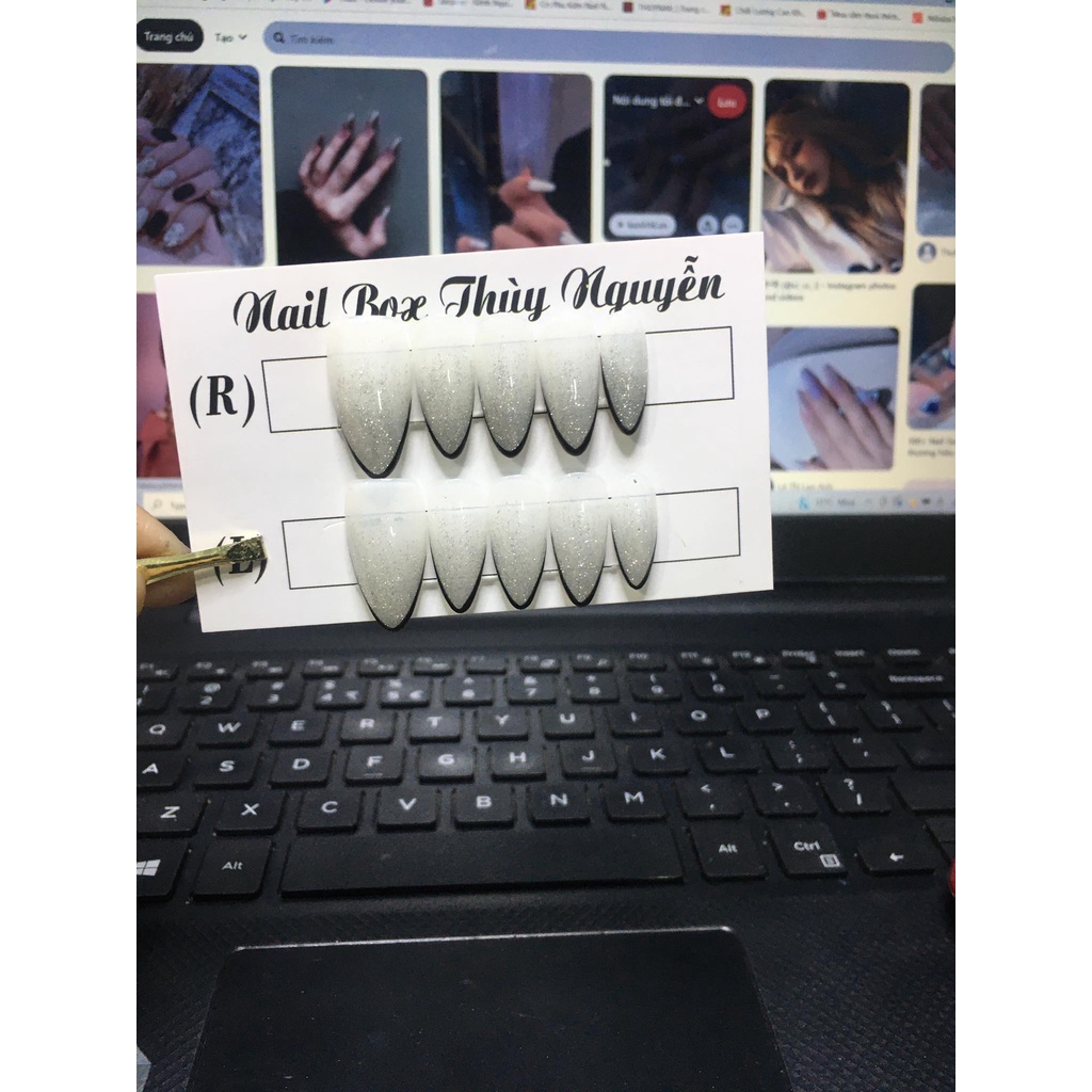 Móng úp thiết kế kèm keo + dũa nail
