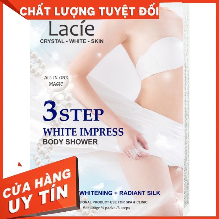 Spa  Tắm Trắng - 3 STEP WHITE IMPRESS  - Làm đẹp Chuẩn Spa tại nhà (hộp 4 gói)