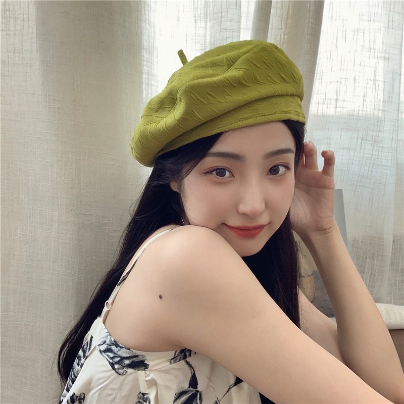 Mũ Beret Mỏng Thoáng Khí In Họa Tiết Phong Cách Nhật Bản Thời Trang Mùa Hè Cho Nữ
