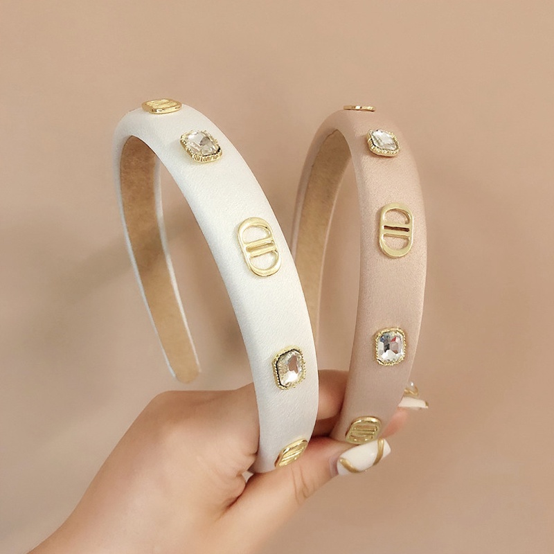 Băng Đô Cài Tóc Đính Đá Họa Tiết Chữ Kiểu Dáng Sang Trọng