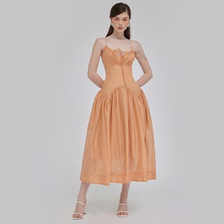 DEAR JOSÉ - Đầm dài hai dây Marylin vải organza cam đào