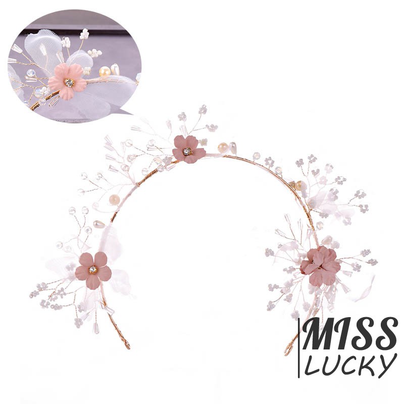 Set cài tóc + khuyên tai hoa đính đá phụ kiện trang trí cho cô dâu