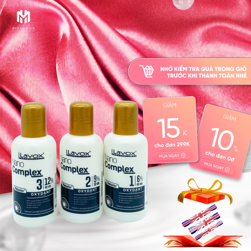 Oxy Trợ Nhuộm MollyHair Nano Complex ( 6%, 9%, 12% ), mùi thơm và không xót rát da đầu 100ml