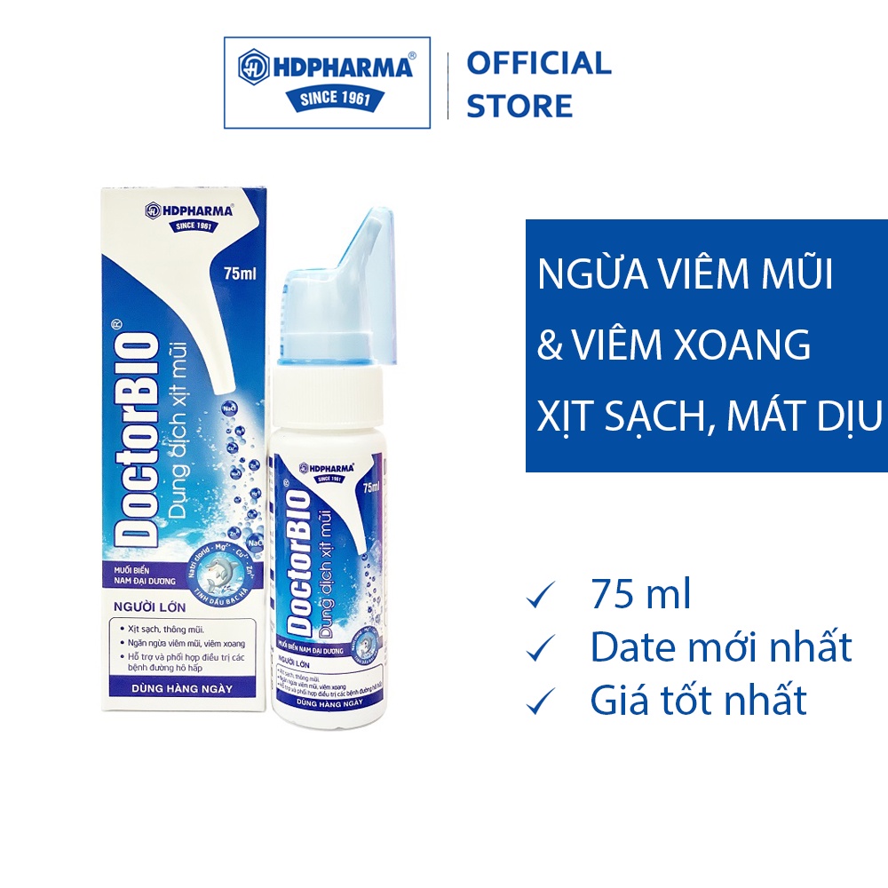 Dung Dịch Xịt Mũi DOCTORBIO Người Lớn - Tinh Dầu Bạc Hà, Muối Biển Nam Đại Dương