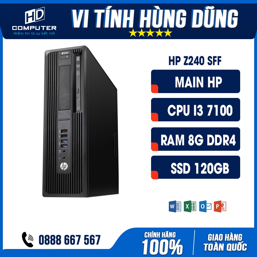 Thùng máy bộ HP Z240 SFF SK 1151V1 hỗ trợ thế hệ 6 7, i3 6100, 7100, 7400, 6700k, e3 1230 v5, e3 1230 v6, vga k620