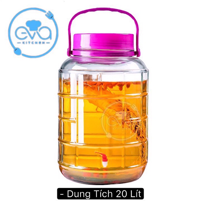 Bình thuỷ tinh 2L làm kombucha,kefir