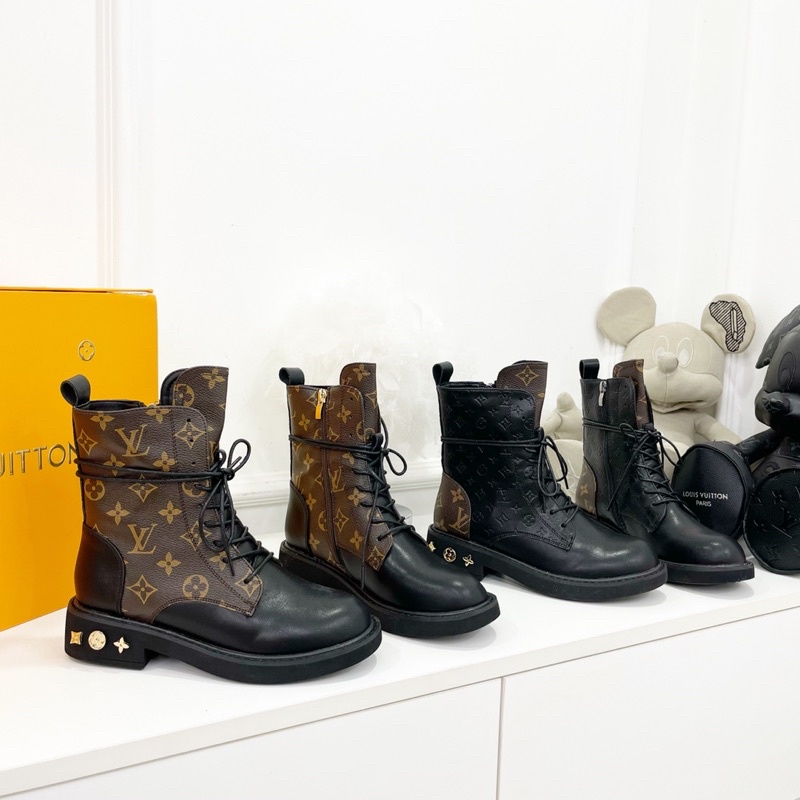 Bốt boot lv cổ thấp đan dây fullbox