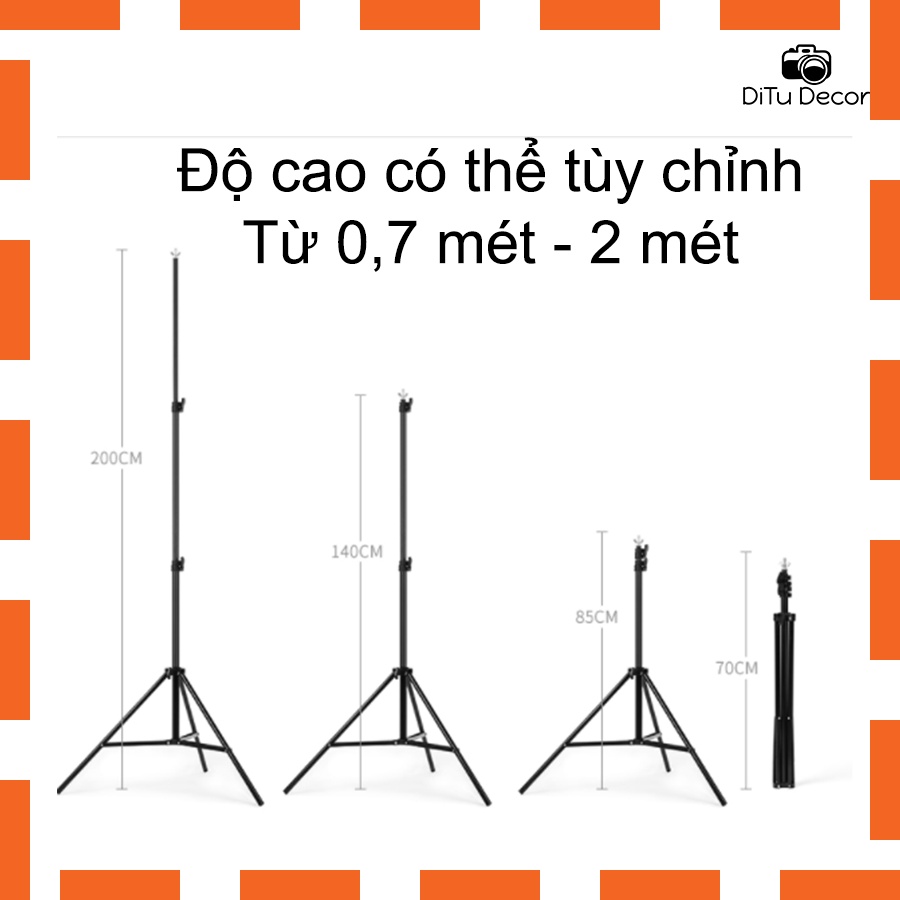 Khung treo phông nền 2x2m, TẶNG TÚI và KẸP, khung sắt chắc chắn phụ kiện studio - Ditu Decor