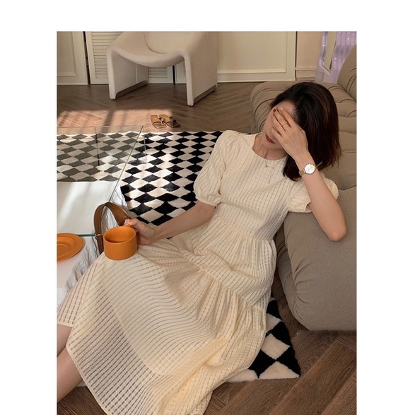 Váy baby doll trắng kem dáng dài bigsize ulzzang order