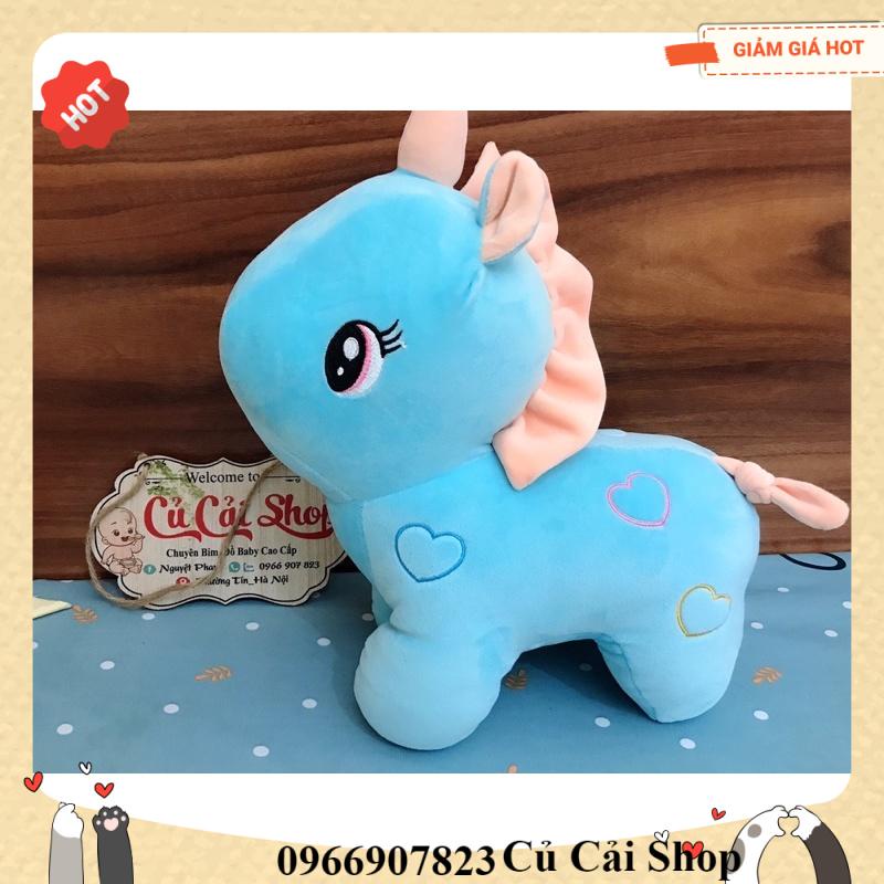 Ngựa bông Pony xanh,Chuối mặt cười,Heo bông, Cà rốt đáng yêu cho bé