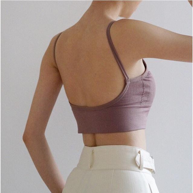 Áo bra nữ 2 dây hở lưng chất len tăm hàng cao cấp freesize sp008
