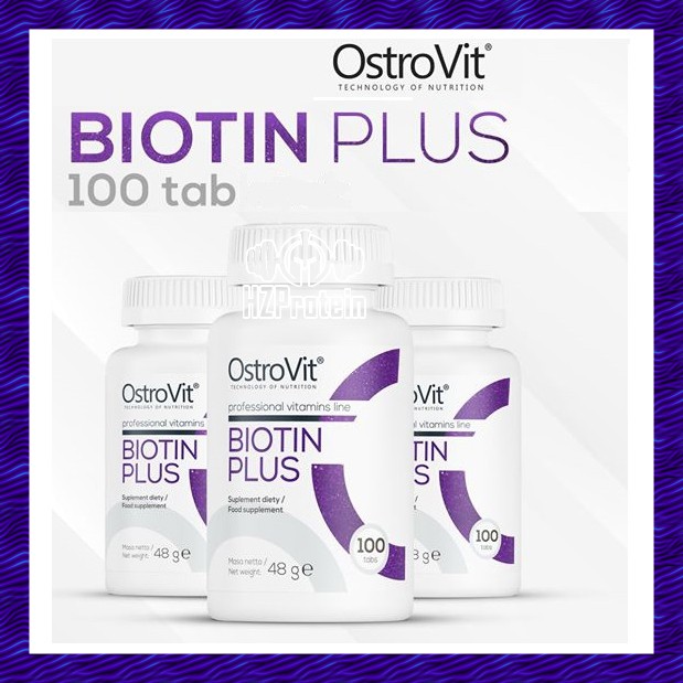 OSTROVIT BIOTIN PLUS - VIÊN UỐNG BỔ SUNG KẼM ZINC, B9, GIÚP ĐẸP DA, MỌC TÓC, TĂNG CƯỜNG MIỄN DỊCH (100 VIÊN)