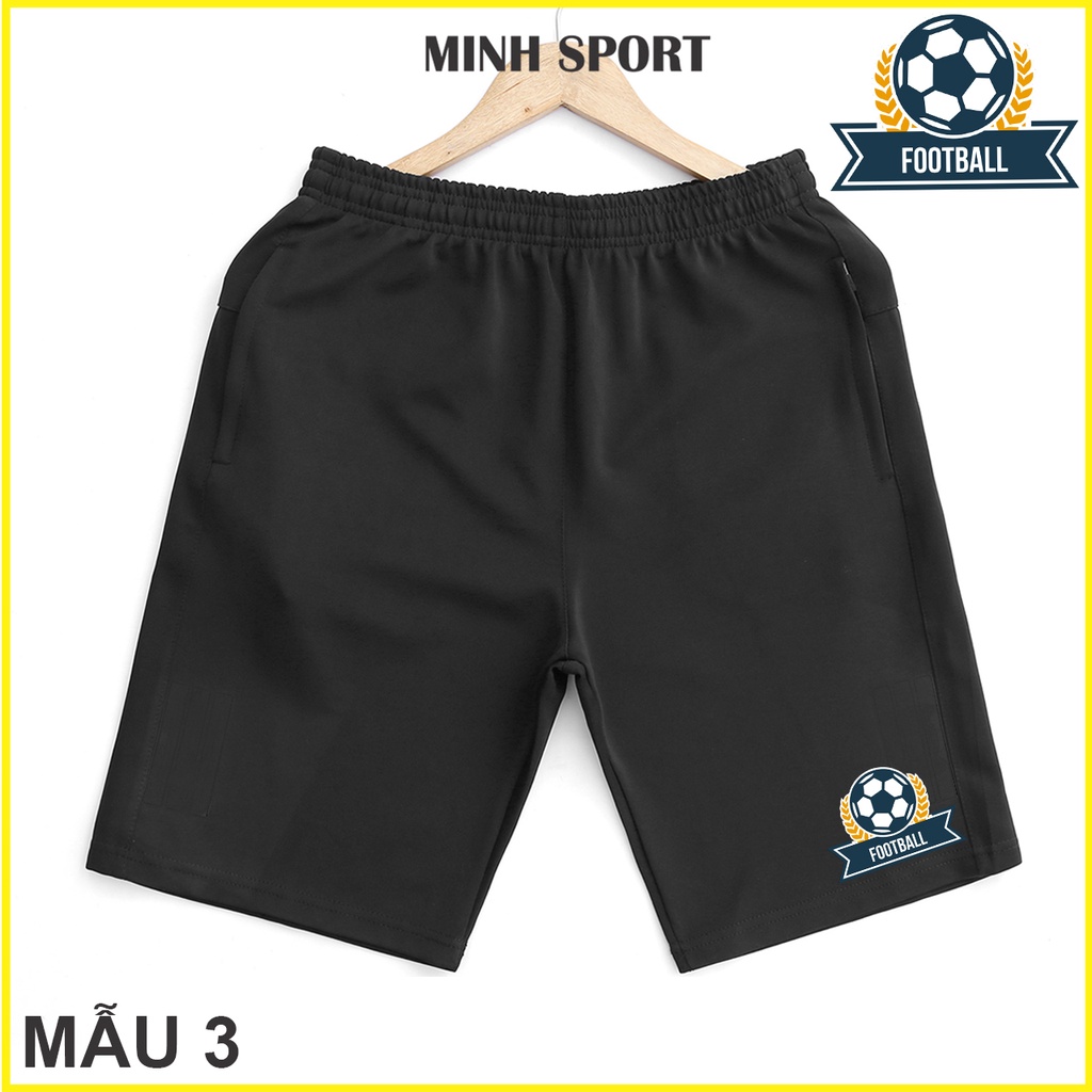 Quần Short Nam Thể Thao Bóng Đá Vải Thun Poly 2 Da Đẹp, Mặc Mát mã QUAN.26