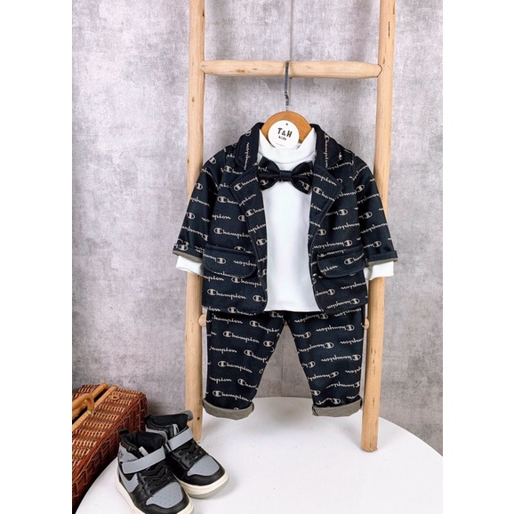 (jean baby ) sét bộ vest công tử 4 chi tiết cho bé trai size (10-23kg)