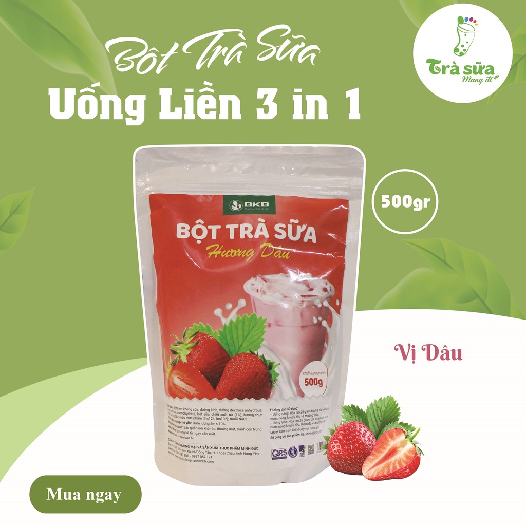 Bột Trà Sữa Uống Liền BKB 500gr/Túi-  giá rẻ nhất thị trường