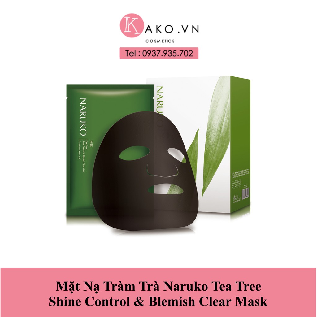 ( Bản Đài ) Mặt Nạ Tràm Trà Naruko Tea Tree Shine Control & Blemish Clear Mask