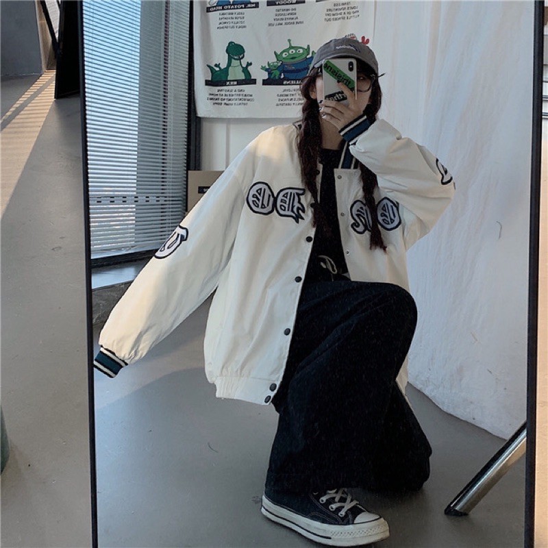Áo khoác bomber jackets unisex nam nữ ngầu vintage | BigBuy360 - bigbuy360.vn