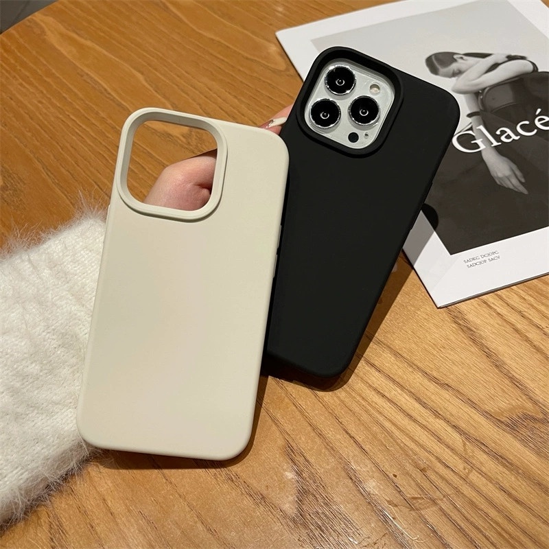 Ốp Điện Thoại Silicon Mềm Màu Trắng Cổ Điển Cho iPhone 11 12 13 14 Pro Max X XR XS Max 6 6S 7 8 Plus