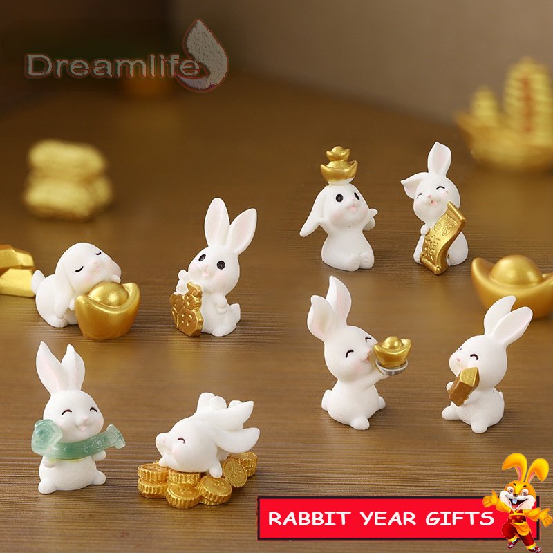 Phụ Kiện Trang Trí Xe Hơi / Bàn Làm Việc DIY Hình Thỏ Dễ Thương 2023 CNY