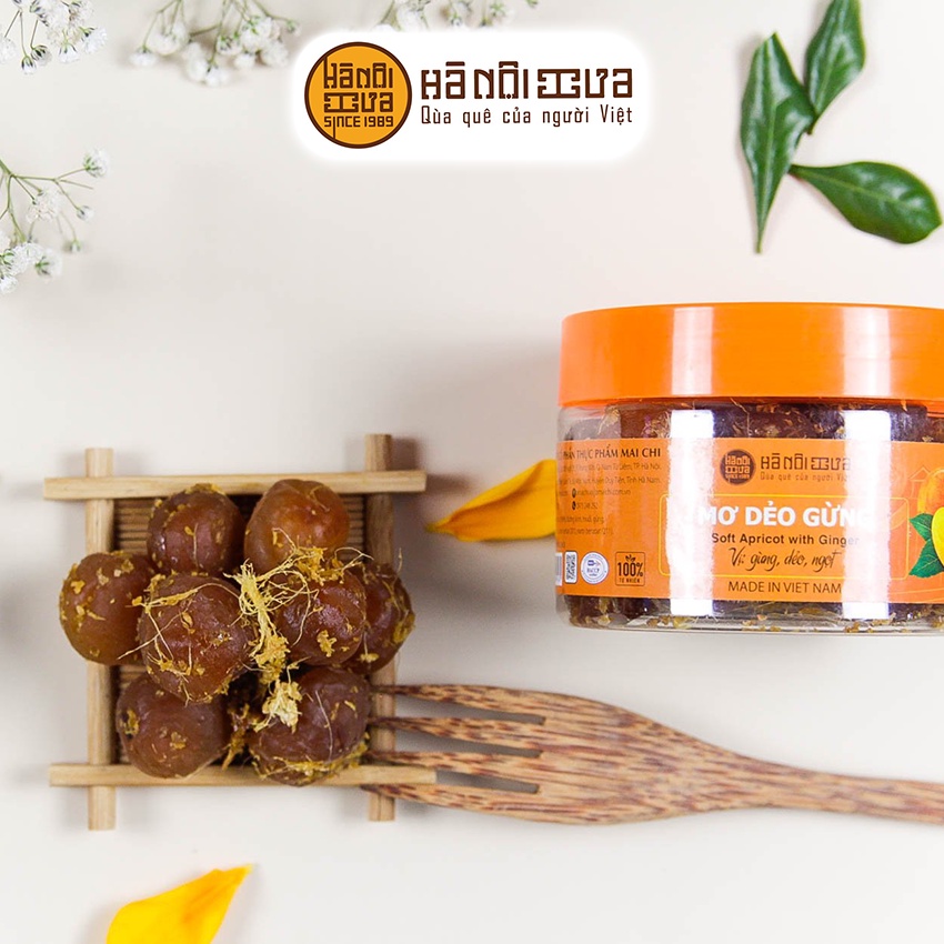 Ô mai xí muội Mơ dẻo gừng Hà Nội Xưa vị gừng dẻo ngọt, đảm bảo vệ sinh chất lượng - hộp 180g 250g