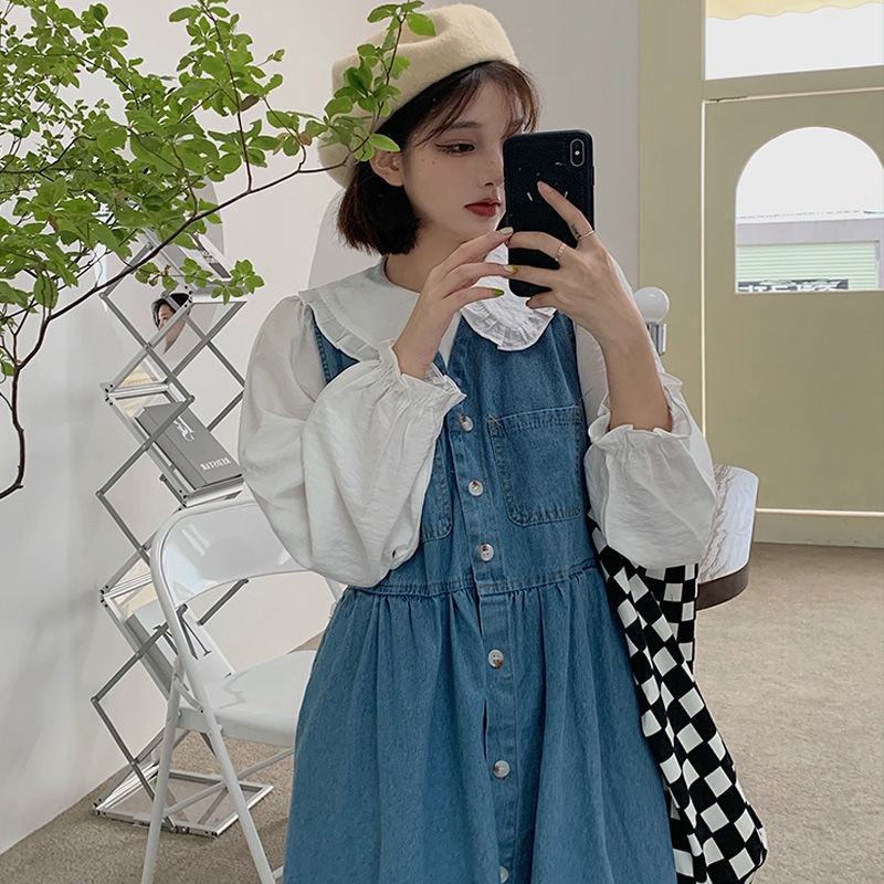 Đầm Denim Hai Dây Cổ Chữ V Phong Cách Retro Pháp Thời Trang Mùa Hè Mới 2023