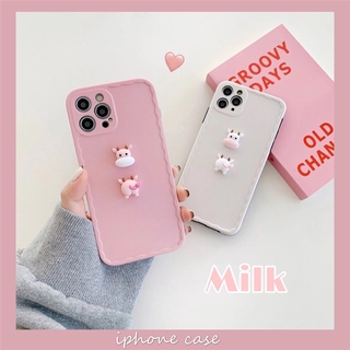 Ốp điện thoại TPU in hình bò sữa đáng yêu cho i 13 12 11 Pro Max Mini X XS Max XR 7 8 Plus