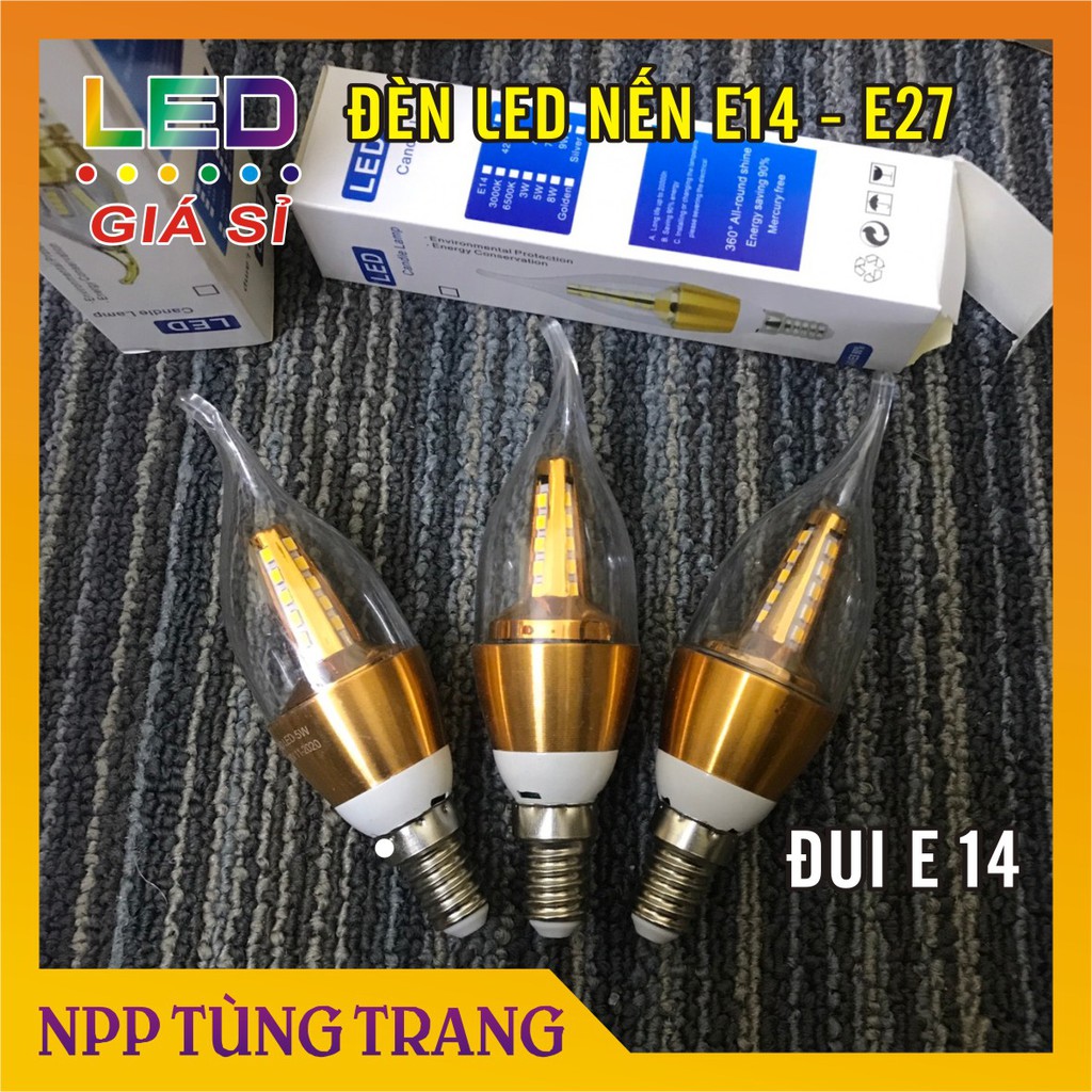 Bóng đèn led nến trang trí đui E14