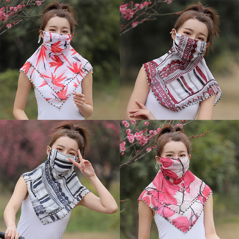 【new】 Printed chiffon sunshade cycling wind dust mask face towel collar cool don't frowsty outdoor cycling masks MKS | BigBuy360 - bigbuy360.vn