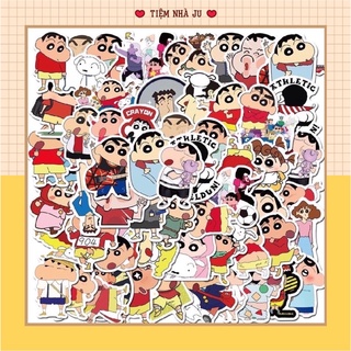 Set 50 miếng dán stitch hoạt hình Shin-cậu bé bút chì ngộ nghĩnh đáng yêu