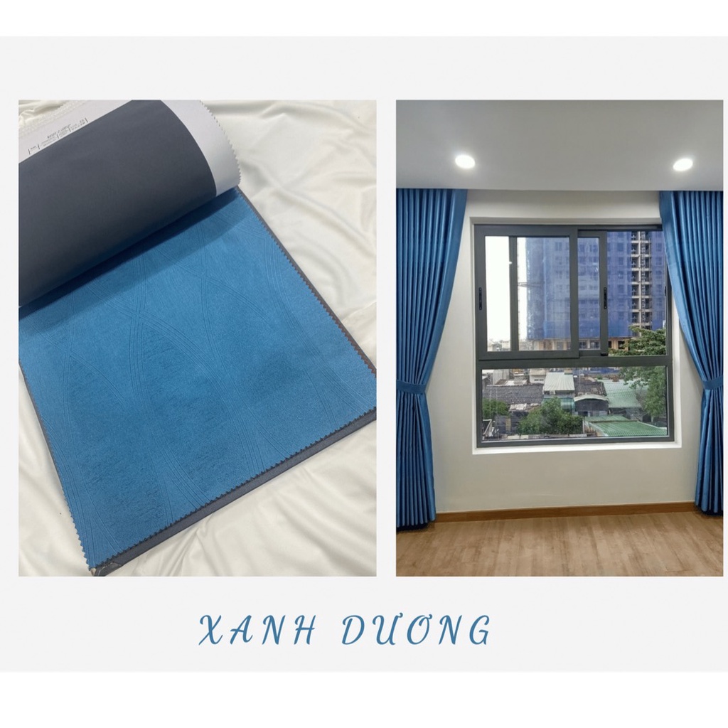 Rèm Cửa Xanh Dương Chống Nắng Cực Tốt Nhiều Kích Thước Hoạ Tiết