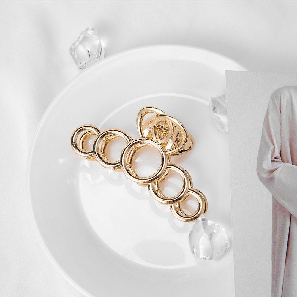 Kẹp Tóc Càng Cua Kim Loại Hình Tròn Rỗng Lấp Lánh Cho Nữ