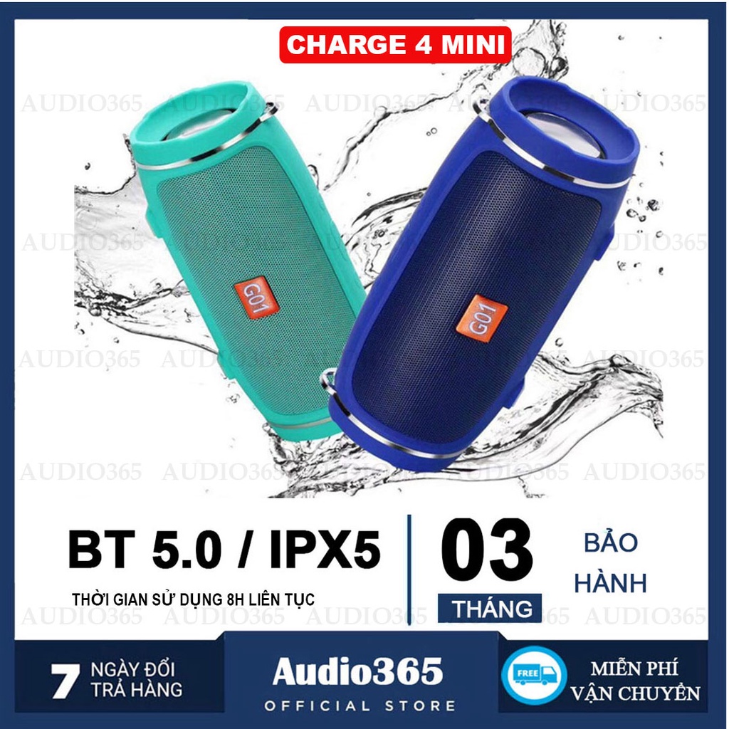 Loa bluetooth Charge 4+ Mini Pin trâu, Bass mạnh mẽ, có cổng USB, thẻ nhớ, âm thanh cực hay