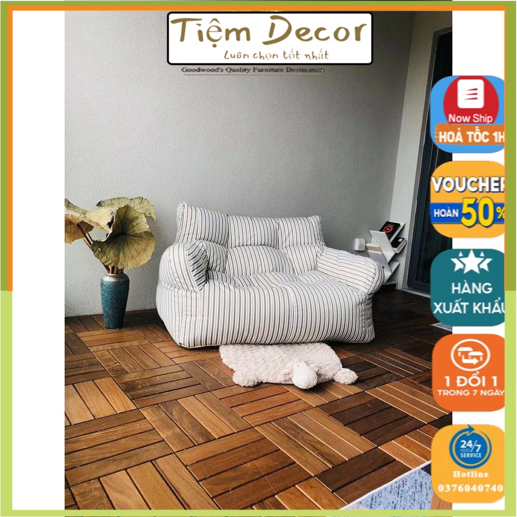 Combo 5 sàn gỗ ngoài trời lót ban công, sân vườn, spa, hồ bơi 4 nan chống trơn trượt bền đẹp