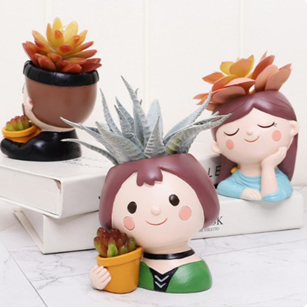 Chậu trồng cây trang trí hình cô gái đáng yêu