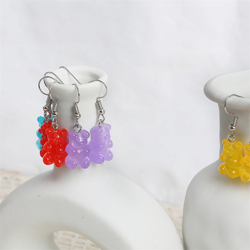Phụ kiện trang trí BEADIA bằng acrylic hình gấu dễ thương dùng làm trang sức diy