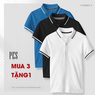 {Ưu đãi mua 3 tặng 1} áo thun polo nam vải cá sấu mè Pes Basic mặc thoải mái mát giặt không bay màu thương hiệu PES
