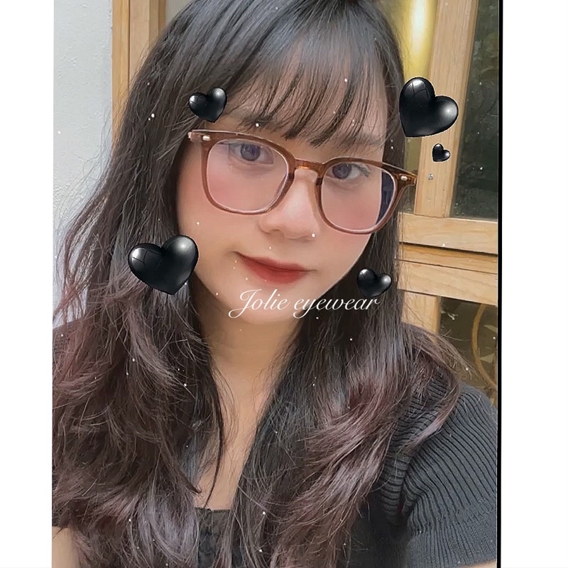 Kính giả cận, gọng kính cận vuông  Booster GMBT quai mảnh lọc ánh sáng xanh nam nữ thời trang Jolie eyewear 9322